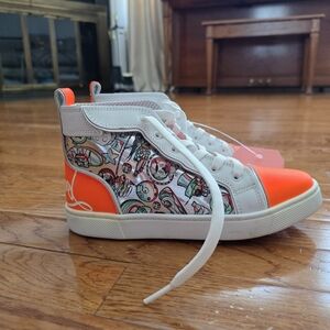 Christian Louboutin Kids Sneakers with Orange and White Highlights